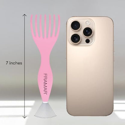 FRAMAR Premium Hair Brush Cleaner Tool – 2-in-1 Hairbrush & Comb Cleaner Removes Hair and Buildup Instantly – Pink