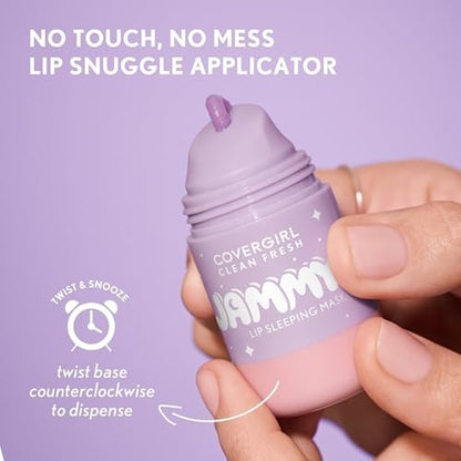 COVERGIRL Clean Fresh Jammy Lip Sleeping Mask - Whipped Lavender - 0.24 Fl Oz - Avocado & Grape Seed Oils, No-Touch Applicator
