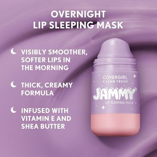 COVERGIRL Clean Fresh Jammy Lip Sleeping Mask - Whipped Lavender - 0.24 Fl Oz - Avocado & Grape Seed Oils, No-Touch Applicator - görsel 10