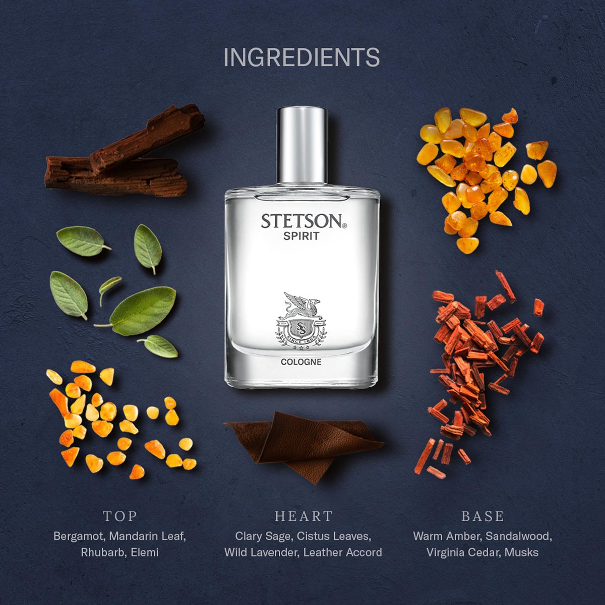 Stetson Spirit 1.7 oz Cologne with 1.5mL Legend Vial - Classic Scent for Men Avelisse
