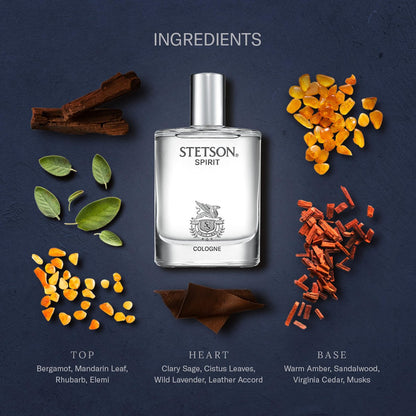 Stetson Spirit 1.7 oz Cologne with 1.5mL Legend Vial - Classic Scent for Men Avelisse