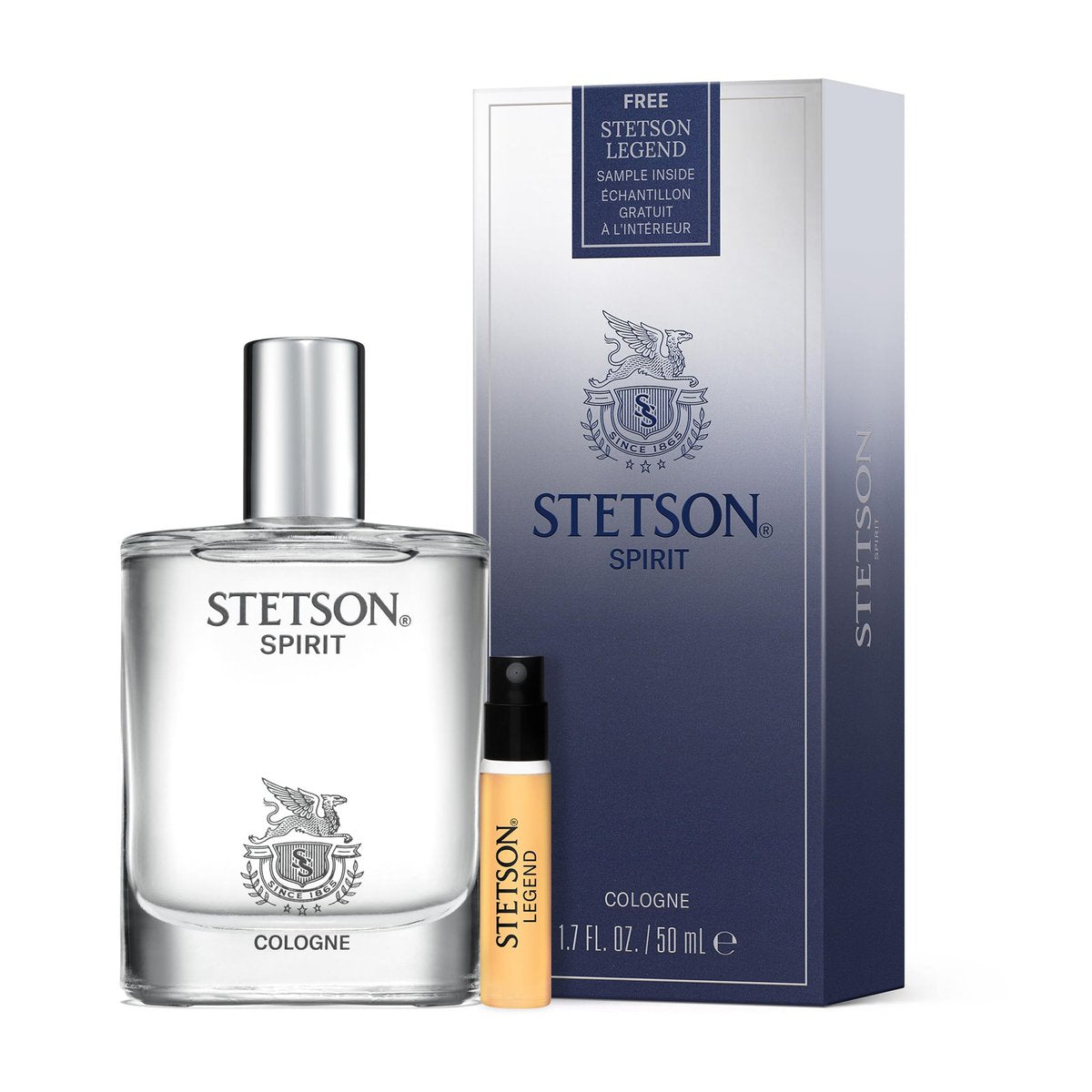 Stetson Spirit 1.7 oz Cologne with 1.5mL Legend Vial - Classic Scent for Men Avelisse