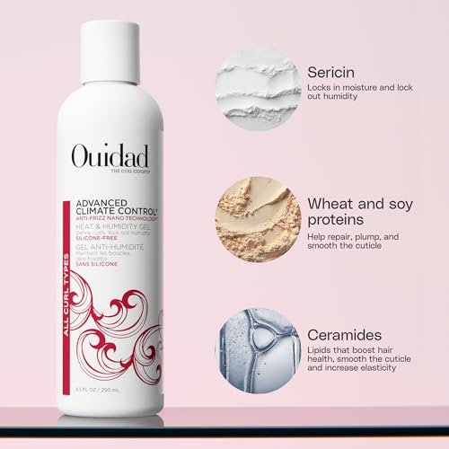 Ouidad Frizz-Free Wash Day Hair Care Kit for Curly Hair - Anti-Frizz Advanced Climate Control Shampoo, Conditioner & Gel, Defines Curls, Fights Humidity, Adds Shine – Includes Canvas Bag, 3-Piece Set - görsel 14