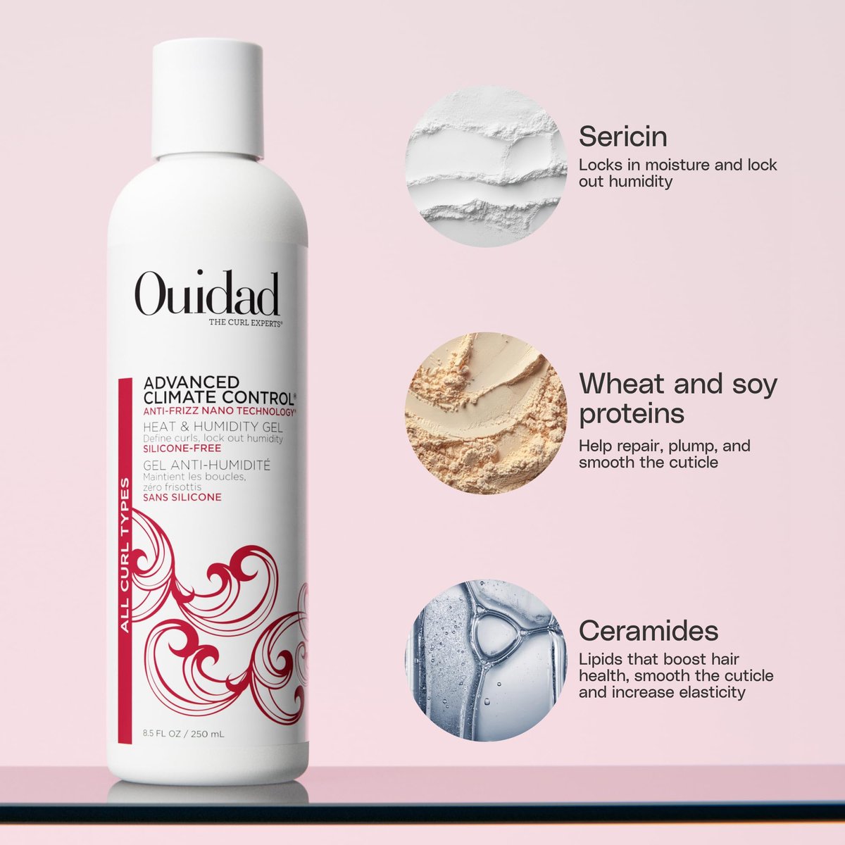 Ouidad Frizz-Free Wash Day Hair Care Kit for Curly Hair - Anti-Frizz Advanced Climate Control Shampoo, Conditioner & Gel, Defines Curls, Fights Humidity, Adds Shine – Includes Canvas Bag, 3-Piece Set - görsel 13