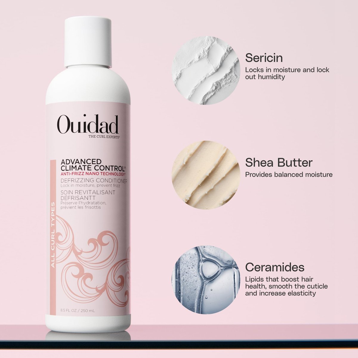 Ouidad Frizz-Free Wash Day Hair Care Kit for Curly Hair - Anti-Frizz Advanced Climate Control Shampoo, Conditioner & Gel, Defines Curls, Fights Humidity, Adds Shine – Includes Canvas Bag, 3-Piece Set - görsel 7