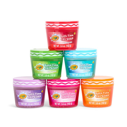 Crayola Bath Time Slime 6 Piece Set - Colorful Slime Soaps for Fun Bathtime, 3.6 oz Each, Red Green Blue Purple Pink Orange Avelisse