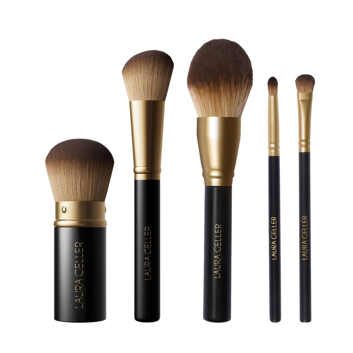 LAURA GELLER NEW YORK Professional Makeup Brushes - Full Face Set of 5 - Cruelty-Free Avelisse