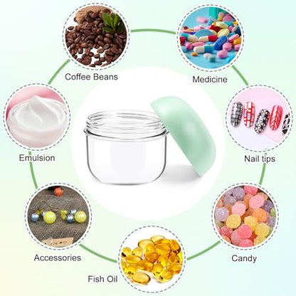 MUIIGOOD 5-Piece Mini Travel Jars Set - 20ml & 10ml Leak-Proof Acrylic Containers for Creams, Lip Balm, and Toiletries with Labels
