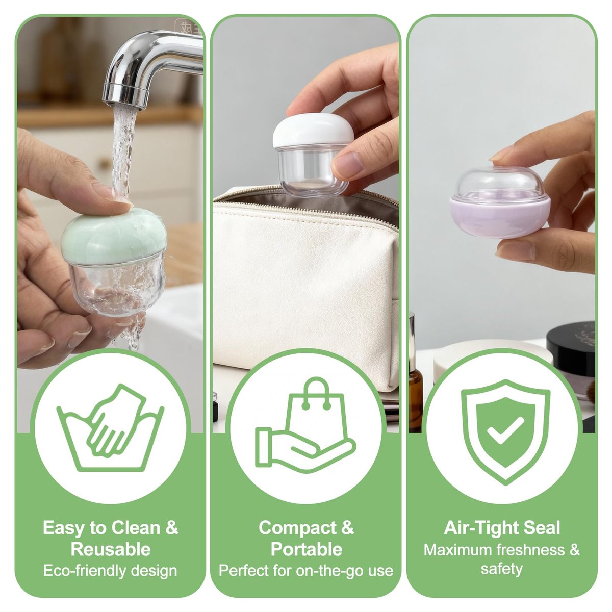 MUIIGOOD 5-Piece Mini Travel Jars Set - 20ml & 10ml Leak-Proof Acrylic Containers for Creams, Lip Balm, and Toiletries with Labels - görsel 7