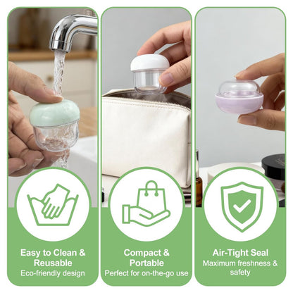MUIIGOOD 5-Piece Mini Travel Jars Set - 20ml & 10ml Leak-Proof Acrylic Containers for Creams, Lip Balm, and Toiletries with Labels