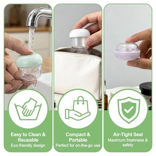 MUIIGOOD 5-Piece Mini Travel Jars Set - 20ml & 10ml Leak-Proof Acrylic Containers for Creams, Lip Balm, and Toiletries with Labels - görsel 8