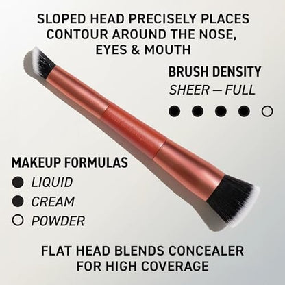 Real Techniques Big Blends Energy Brush + Dual-Sided Puff Kit – 6 Piece Face Makeup Brush & Puff Set for Foundation, Concealer, Powder & Blush, Travel Friendly, Cruelty-Free & Vegan