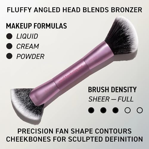 Real Techniques Big Blends Energy Brush + Dual-Sided Puff Kit – 6 Piece Face Makeup Brush & Puff Set for Foundation, Concealer, Powder & Blush, Travel Friendly, Cruelty-Free & Vegan - görsel 7