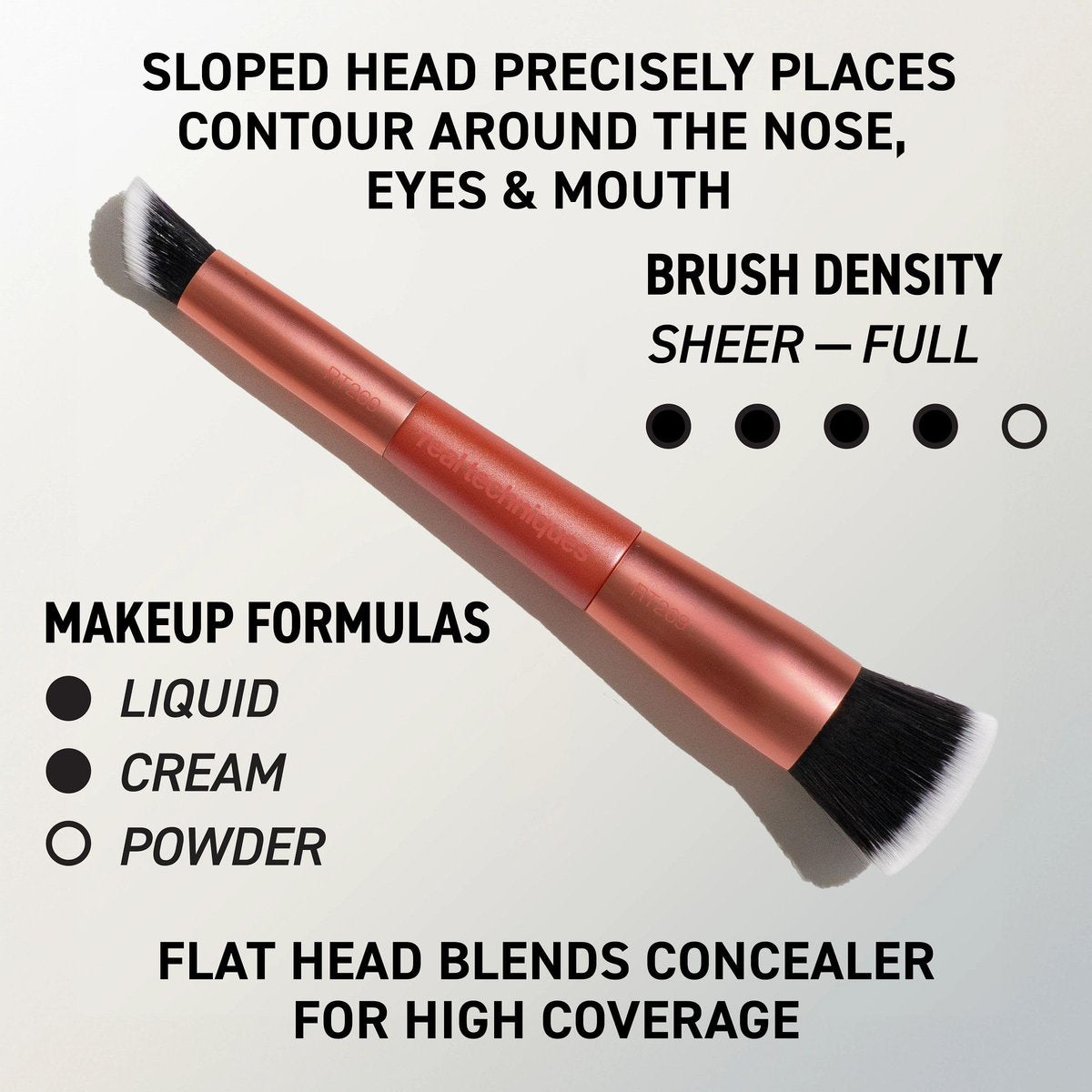 Real Techniques Big Blends Energy Brush + Dual-Sided Puff Kit – 6 Piece Face Makeup Brush & Puff Set for Foundation, Concealer, Powder & Blush, Travel Friendly, Cruelty-Free & Vegan - görsel 6