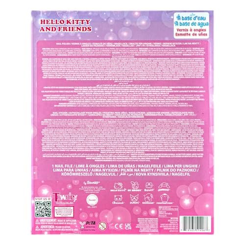Hello Kitty and Friends 16 Pack Nail Polish Set - Water-Based Peelable Nail Polish with Glittery, Shimmery, and Opaque Colors for Kids Girls Party by Townley Girl Avelisse