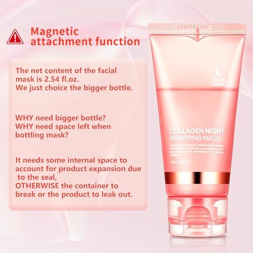 YOTOCK Collagen Night Wrapping Peel off Mask with Brush - Overnight Hydrating Face Mask for Elasticity, Reduces Sagging & Wrinkles - 2.53 Fl Oz - görsel 16