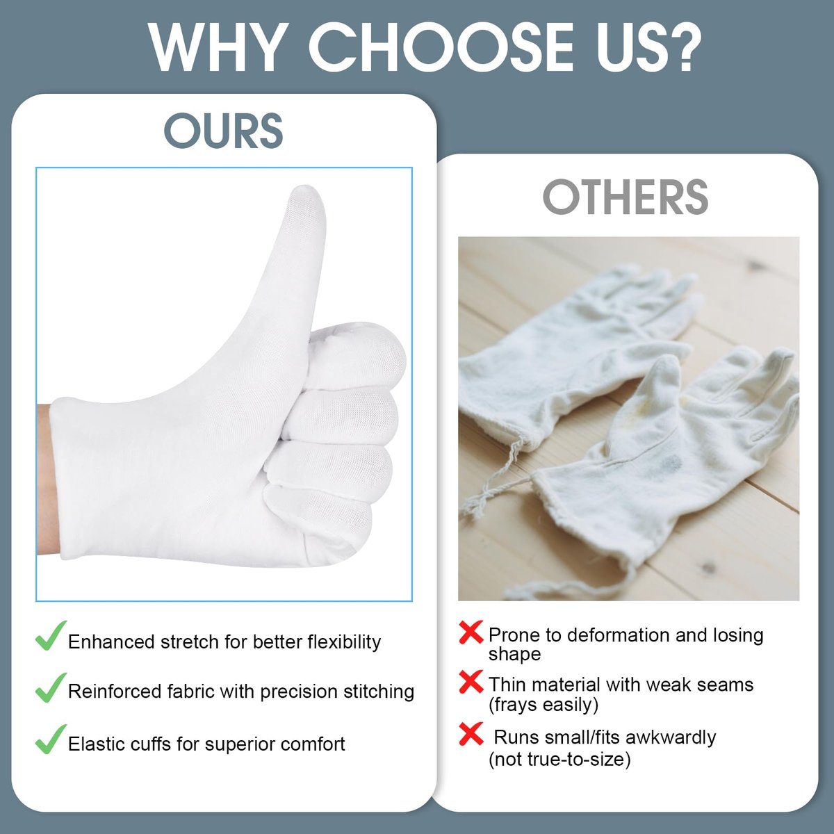 24 Pcs White Cotton Gloves for Dry Hands & Eczema - Moisturizing Sleeping Gloves for Men and Women, Stretchy Breathable Work Gloves for Jewelry Inspection, Spa - görsel 11