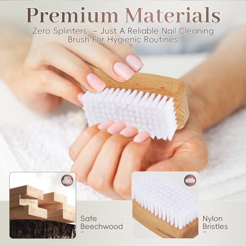 DEBETOOL 2-Pack Wooden Fingernail Brush – Dual-Sided Nail Scrubber for Cleaning Tough Grime, Gardening & Manicure - görsel 10