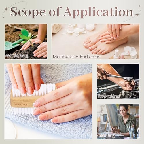 DEBETOOL 2-Pack Wooden Fingernail Brush – Dual-Sided Nail Scrubber for Cleaning Tough Grime, Gardening & Manicure - görsel 14