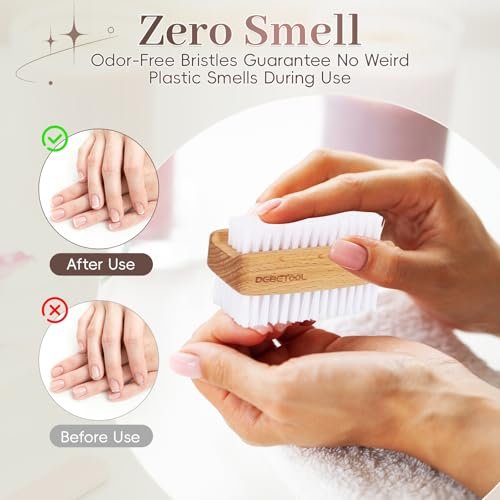 DEBETOOL 2-Pack Wooden Fingernail Brush – Dual-Sided Nail Scrubber for Cleaning Tough Grime, Gardening & Manicure - görsel 12