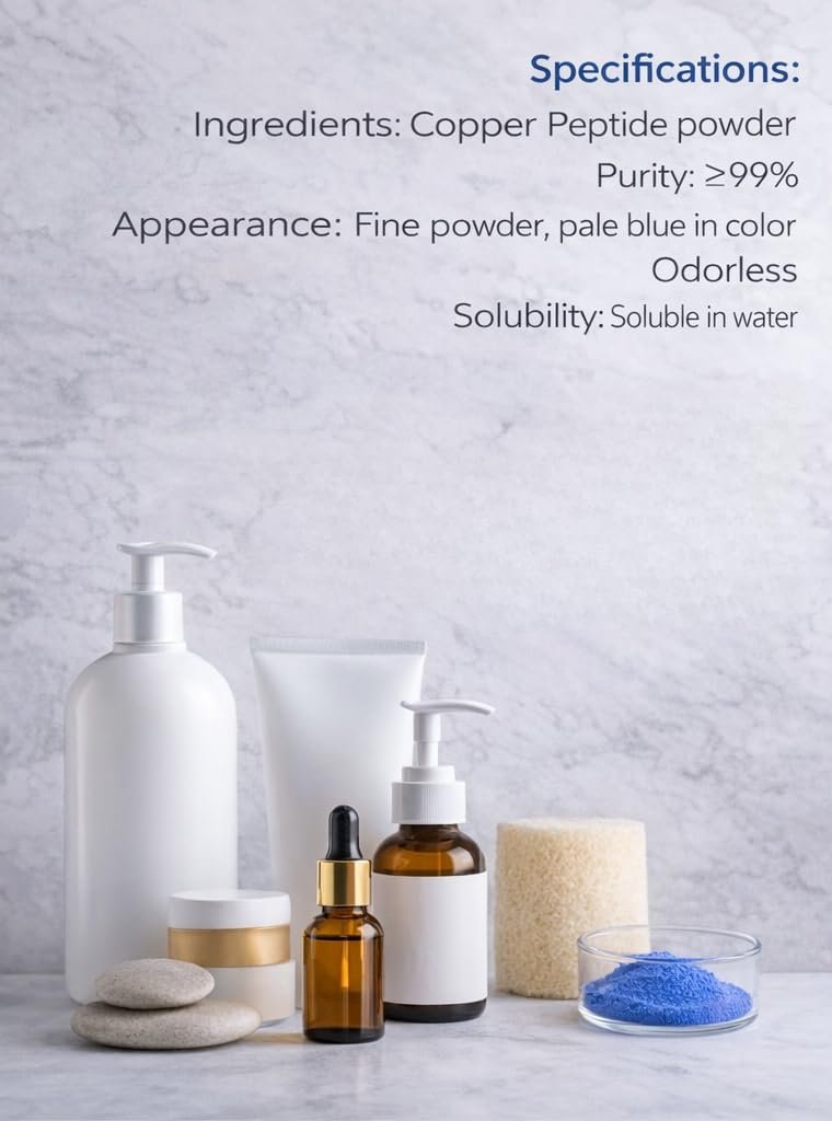 99% GHK-Cu Copper Peptide Powder, CAS 49557-75-7, Cosmetic Grade, 1g Pack - HouseVibe Avelisse