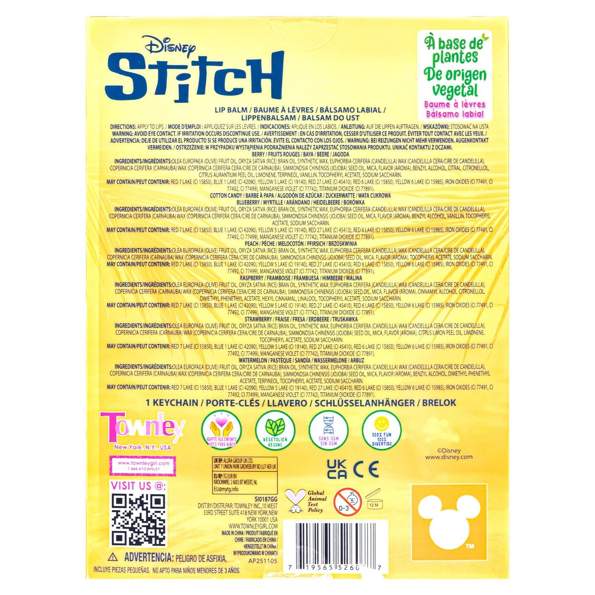 Stitch 7 Pack Lip Balm with Keychain - Plant Based Lip Balm for Girls, Kids Chapstick Age 3+ by Townley Girl - görsel 17