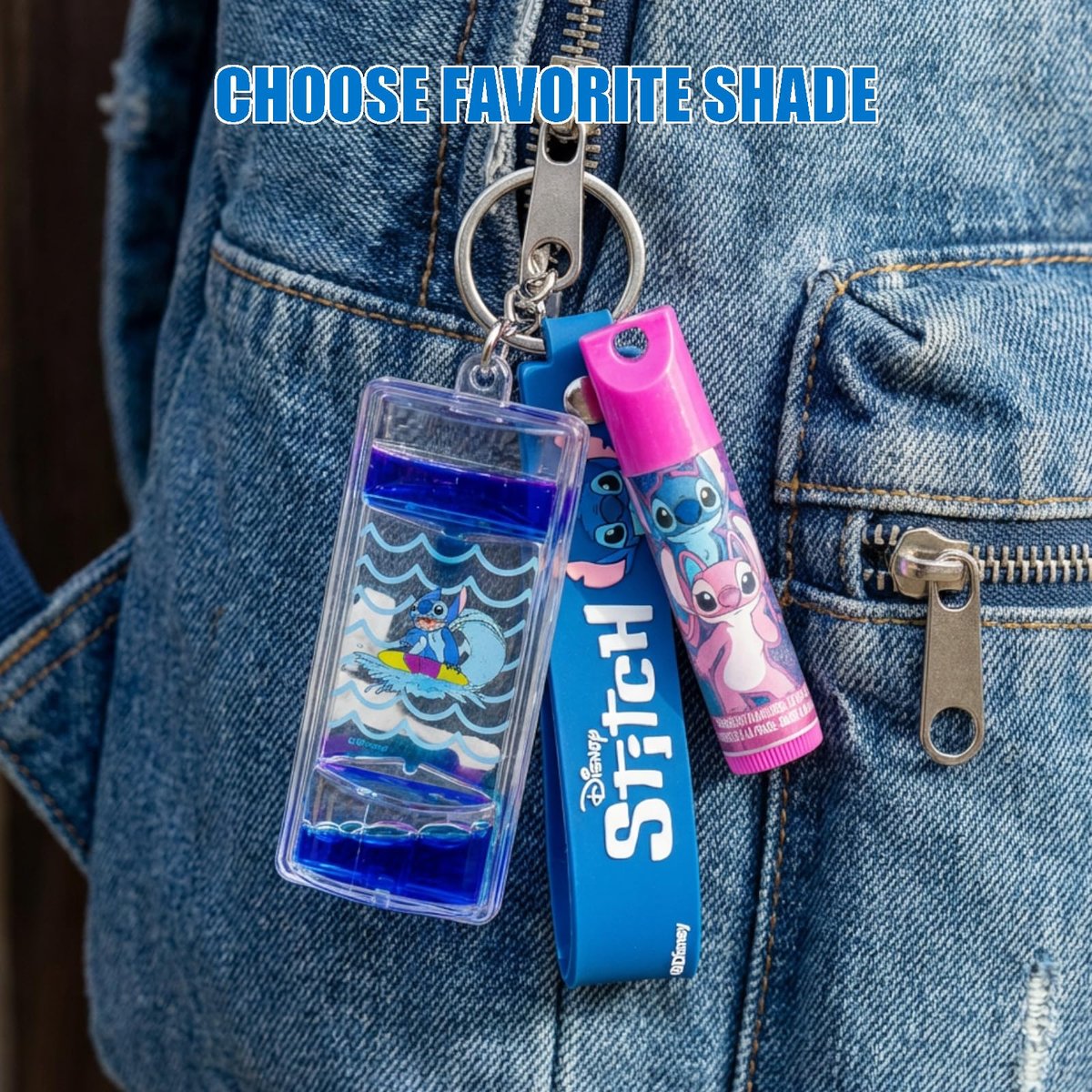 Stitch 7 Pack Lip Balm with Keychain - Plant Based Lip Balm for Girls, Kids Chapstick Age 3+ by Townley Girl - görsel 9