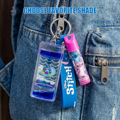 Stitch 7 Pack Lip Balm with Keychain - Plant Based Lip Balm for Girls, Kids Chapstick Age 3+ by Townley Girl