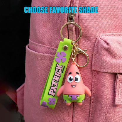 SpongeBob SquarePants 7 Pack Lip Balm with Keychain - Plant Based Hydrating Moisturizing Lip Balm for Girls & Kids by Townley Girl