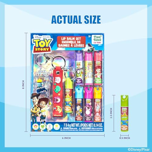 Toy Story 7 Pack Lip Balm with Keychain - Plant Based Lip Balm for Kids, Boys and Girls, by Townley Girl - görsel 10