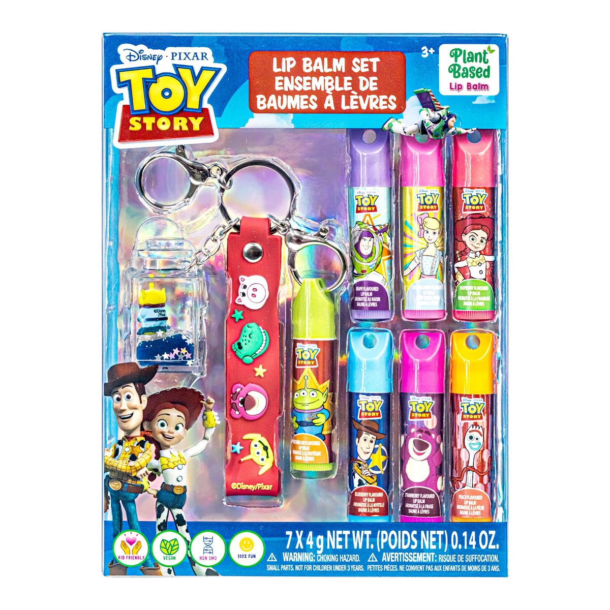 Toy Story 7 Pack Lip Balm with Keychain - Plant Based Lip Balm for Kids, Boys and Girls, by Townley Girl - görsel 1