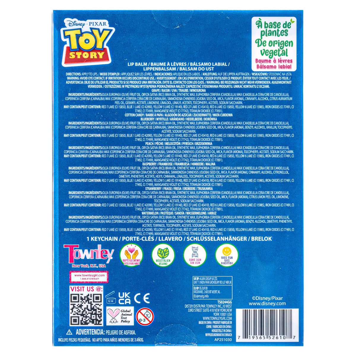 Toy Story 7 Pack Lip Balm with Keychain - Plant Based Lip Balm for Kids, Boys and Girls, by Townley Girl - görsel 17