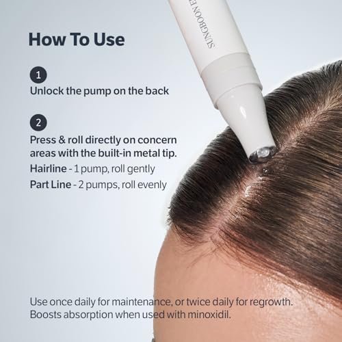 SUNGBOON EDITOR Deep Collagen Retinol Scalp Serum – Roll-On Hair Growth & Thickening Serum for Dry, Itchy Scalp – Korean Hair Care with Caffeine, Biotin & Rosemary (0.5 fl oz) Avelisse