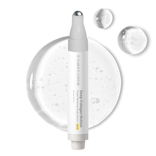 SUNGBOON EDITOR Deep Collagen Retinol Scalp Serum – Roll-On Hair Growth & Thickening Serum for Dry, Itchy Scalp – Korean Hair Care with Caffeine, Biotin & Rosemary (0.5 fl oz) Avelisse