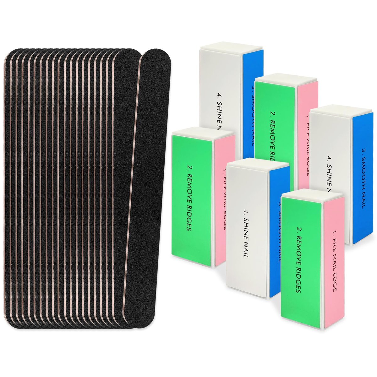 LNAUJS 26 Pack Black Nail Files and Buffers Set, 100/180 Grit Professional Manicure & Pedicure Tools for Natural & Acrylic Nails Avelisse