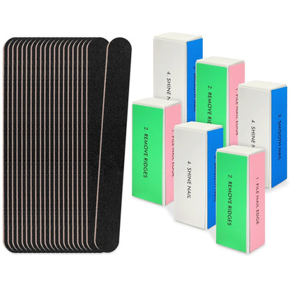 LNAUJS 26 Pack Black Nail Files and Buffers Set, 100/180 Grit Professional Manicure & Pedicure Tools for Natural & Acrylic Nails Avelisse