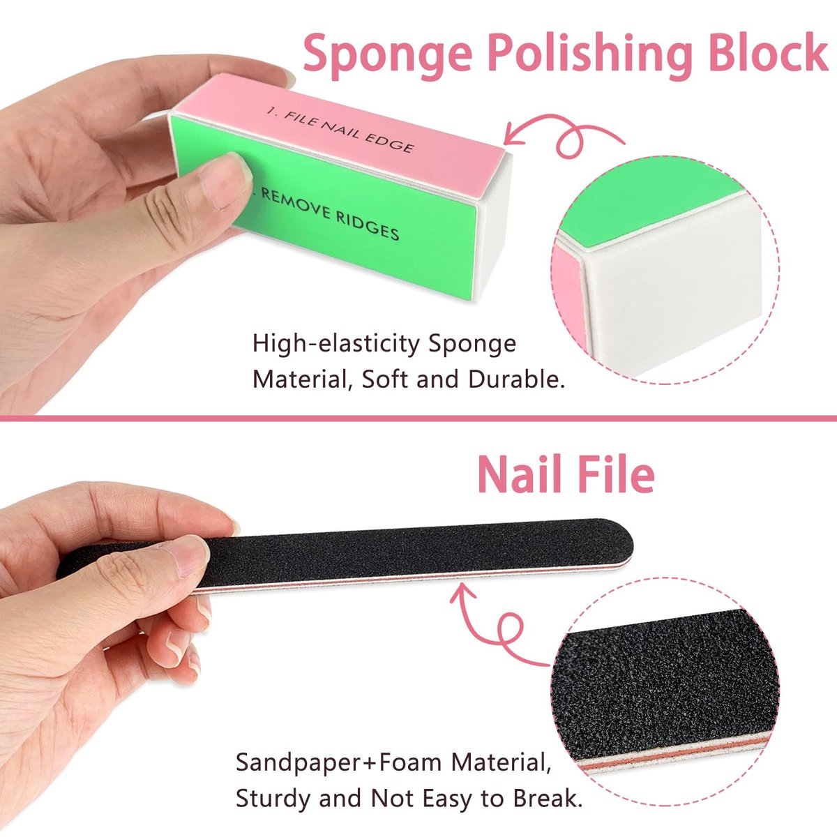 LNAUJS 26 Pack Black Nail Files and Buffers Set, 100/180 Grit Professional Manicure & Pedicure Tools for Natural & Acrylic Nails Avelisse