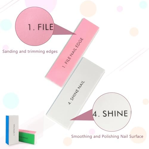 LNAUJS Professional Nail Files and Buffers Kit - 100/180 Grit Nail Sponge Buffer Blocks for Fingernails and Acrylic Nails Avelisse