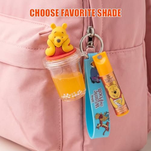 Winnie The Pooh Lip Balm Keychain Accessory Set for Kids – 7 Piece Plant Based Lip Balm with Pooh Themed Keychain Accessories by Townley Girl - görsel 6