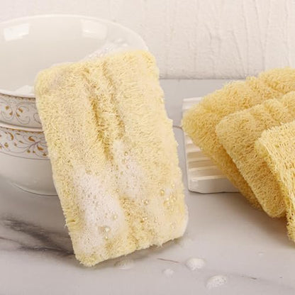12-Pack Mini Natural Loofah Exfoliating Facial Scrubbers - Egyptian Shower Sponge for Gentle Skin Care, Men and Women