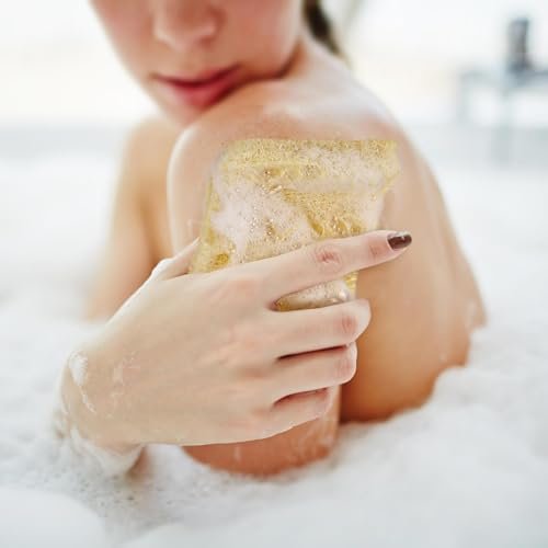 12-Pack Mini Natural Loofah Exfoliating Facial Scrubbers - Egyptian Shower Sponge for Gentle Skin Care, Men and Women - görsel 12