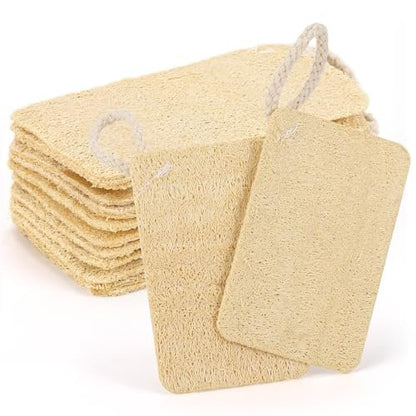 12-Pack Mini Natural Loofah Exfoliating Facial Scrubbers - Egyptian Shower Sponge for Gentle Skin Care, Men and Women
