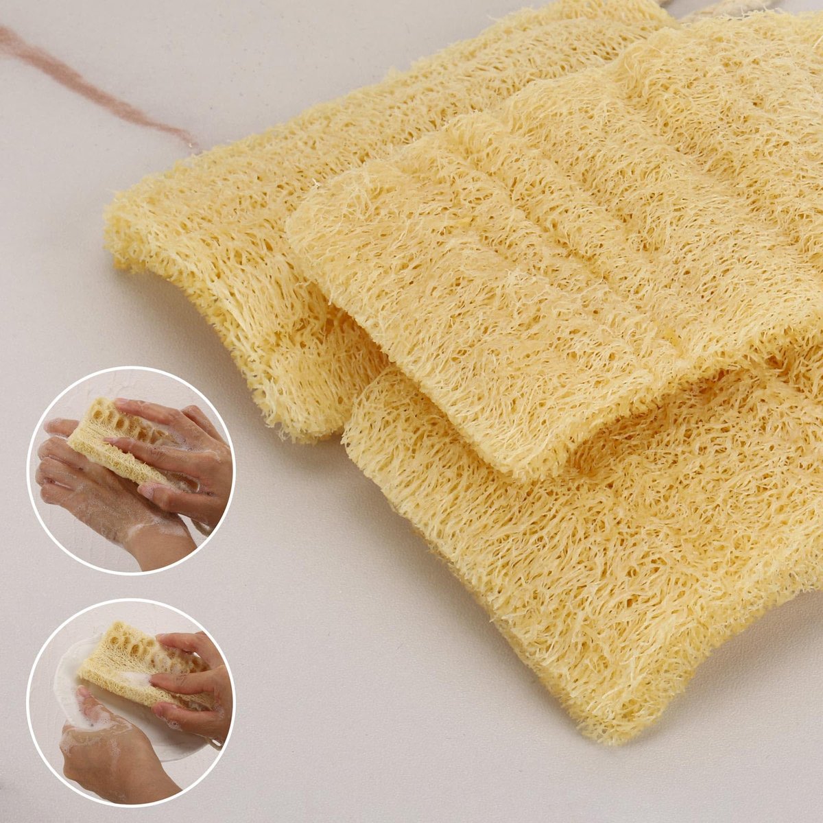 12-Pack Mini Natural Loofah Exfoliating Facial Scrubbers - Egyptian Shower Sponge for Gentle Skin Care, Men and Women - görsel 5