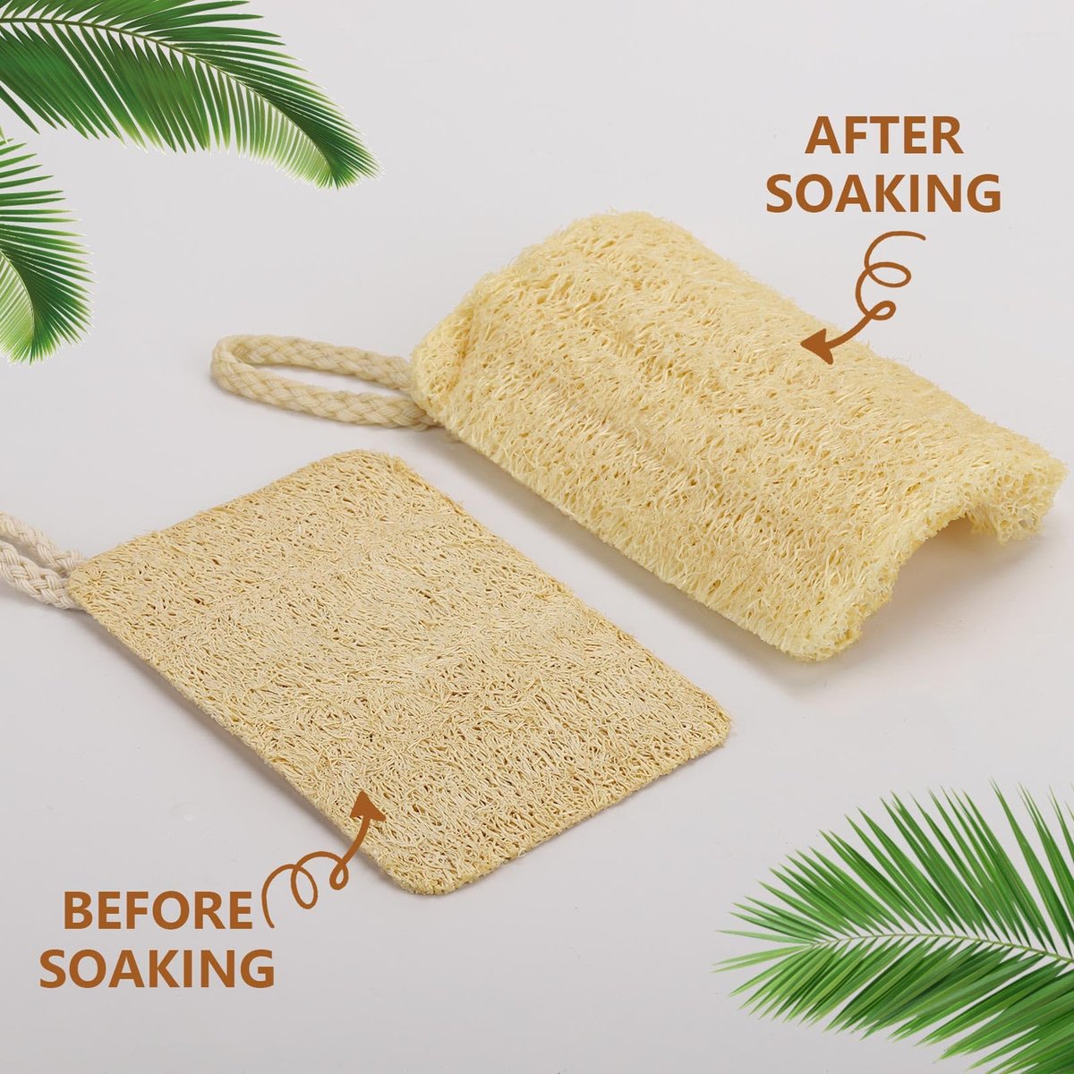 12-Pack Mini Natural Loofah Exfoliating Facial Scrubbers - Egyptian Shower Sponge for Gentle Skin Care, Men and Women - görsel 3
