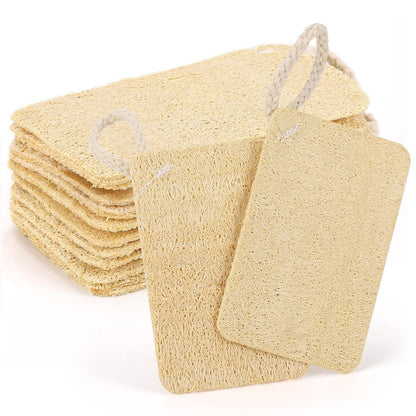 12-Pack Mini Natural Loofah Exfoliating Facial Scrubbers - Egyptian Shower Sponge for Gentle Skin Care, Men and Women