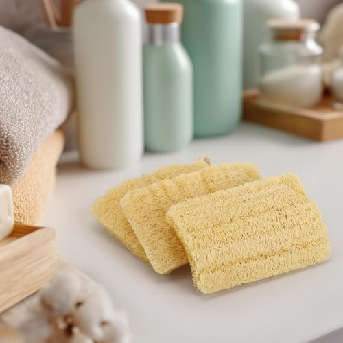12-Pack Mini Natural Loofah Exfoliating Facial Scrubbers - Egyptian Shower Sponge for Gentle Skin Care, Men and Women - görsel 14