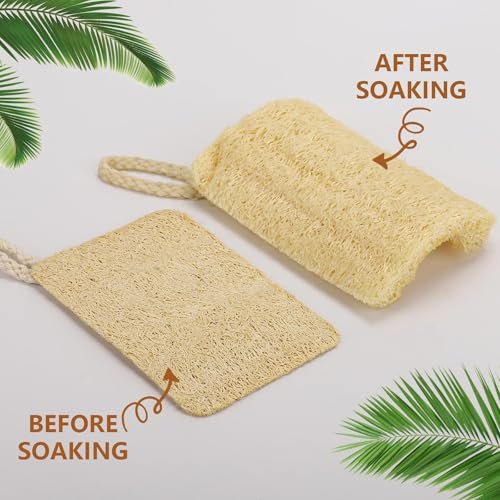 12-Pack Mini Natural Loofah Exfoliating Facial Scrubbers - Egyptian Shower Sponge for Gentle Skin Care, Men and Women - görsel 4