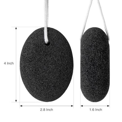 DOMLYRA Natural Pumice Stone Set - 3-Pack Oval-Shaped Volcanic Lava Foot Scrubber for Callus, Corn, Cracked Heel, and Dead Skin Exfoliation (4 x 2.8 x 1.6 Inches) Avelisse
