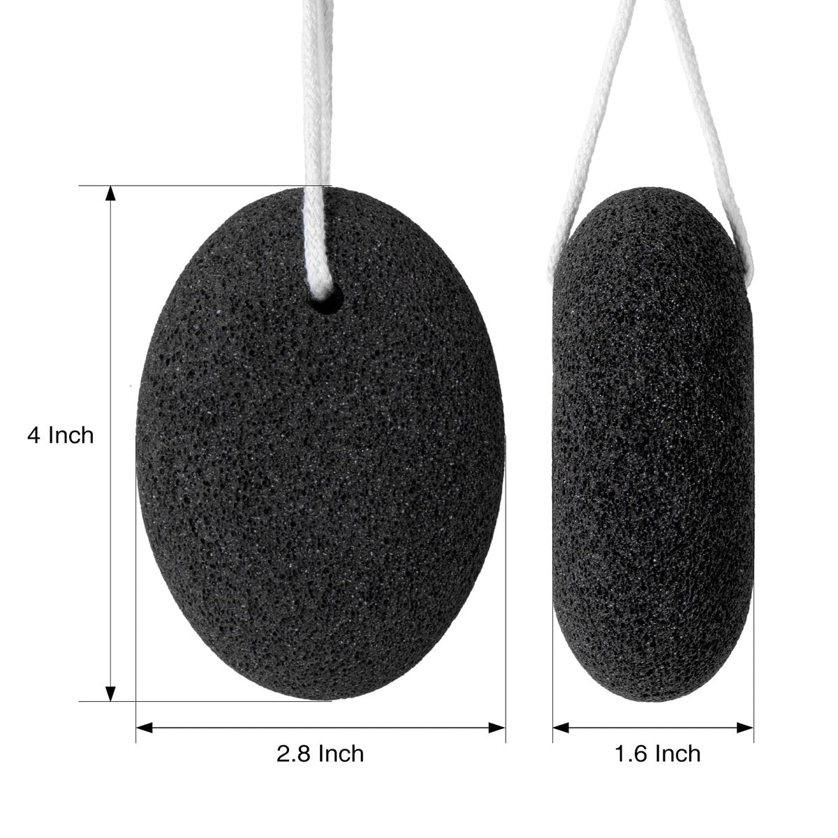 DOMLYRA Natural Pumice Stone Set - 3-Pack Oval-Shaped Volcanic Lava Foot Scrubber for Callus, Corn, Cracked Heel, and Dead Skin Exfoliation (4 x 2.8 x 1.6 Inches) Avelisse