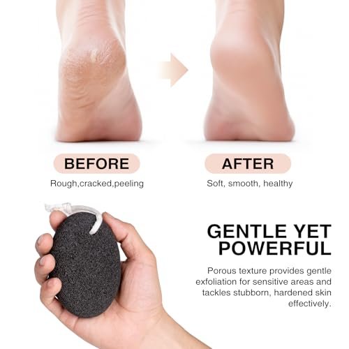DOMLYRA Natural Pumice Stone Set - 3-Pack Oval-Shaped Volcanic Lava Foot Scrubber for Callus, Corn, Cracked Heel, and Dead Skin Exfoliation (4 x 2.8 x 1.6 Inches) Avelisse